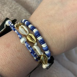 J.Crew New Seaside Bracelet Set of 3 NWT fresh water Pearl vacation resort coast